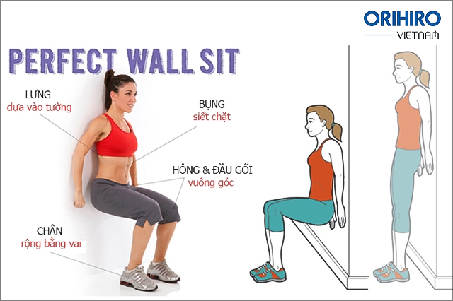 Bài tập Wall Sit giảm mỡ hai bên eo hiệu quả