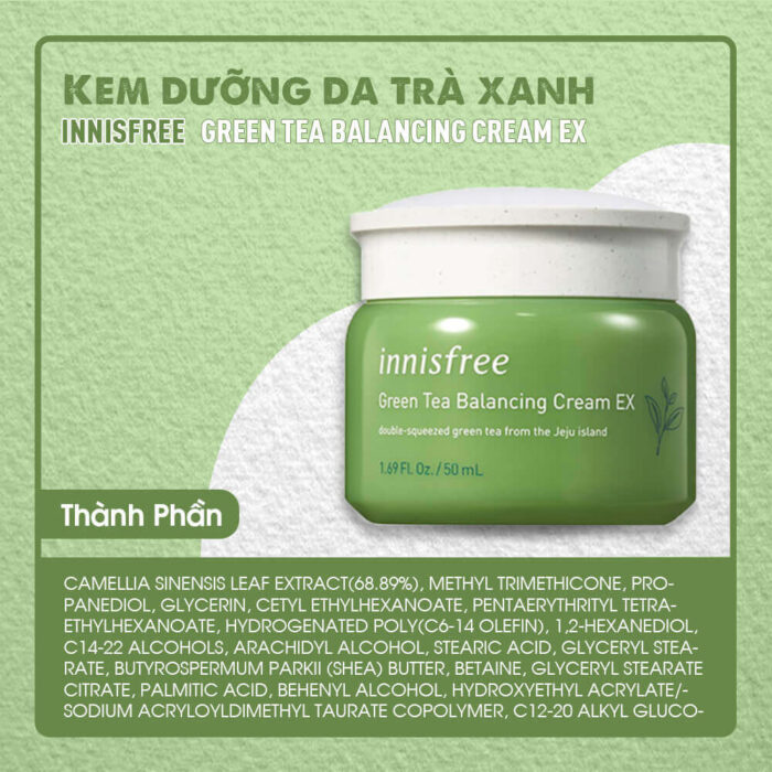 Kem dưỡng da trà xanh Innisfree Green Tea Balancing Cream EX cho mẹ bầu
