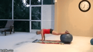Plank Pike-Ups on Stability Ball