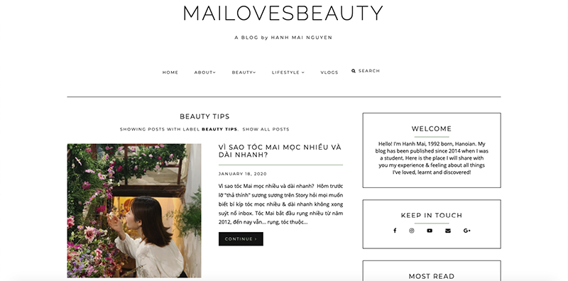 Làm đẹp online với mailovesbeauty.vn