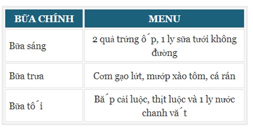 thực đơn low carb giảm 10kg