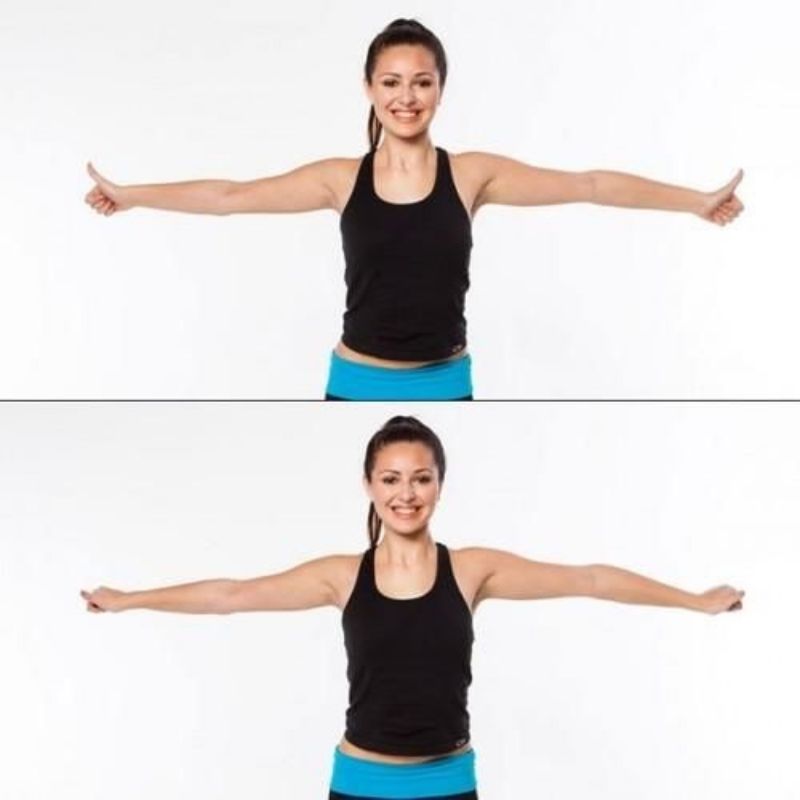 “Vỗ cánh” là một trong những bài tập giúp thúc đẩy sự hoạt động của cơ tay một cách mạnh mẽ