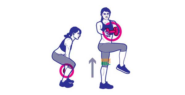 Squat with Knee Raise and Twist