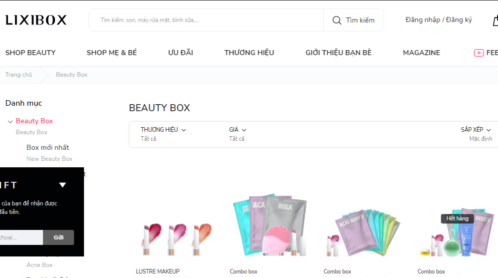Lixibox - Trang bán mỹ phẩm chính hãng