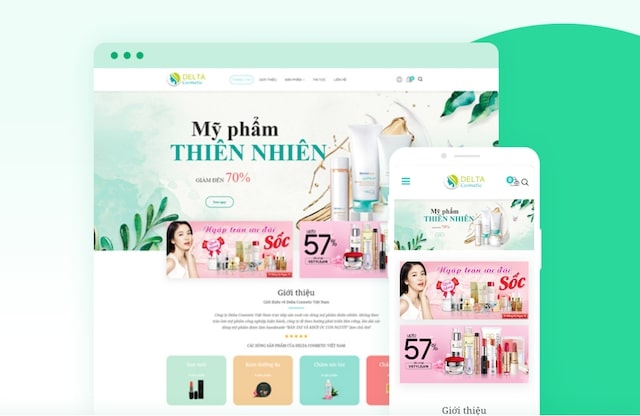 Template mẫu website mỹ phẩm Delta Cosmetic