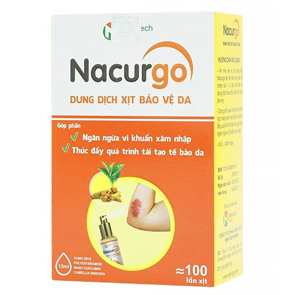 Dung dịch xịt Nacurgo giúp bảo vệ và thúc đẩy quá trình tái tạo da