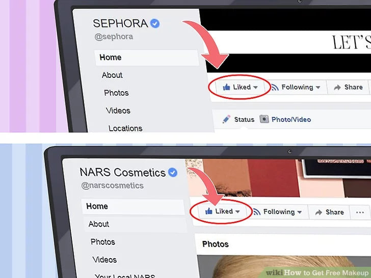 Bước 2: Thích và theo dõi nhãn hiệu trang điểm yêu thích của bạn trên Facebook.