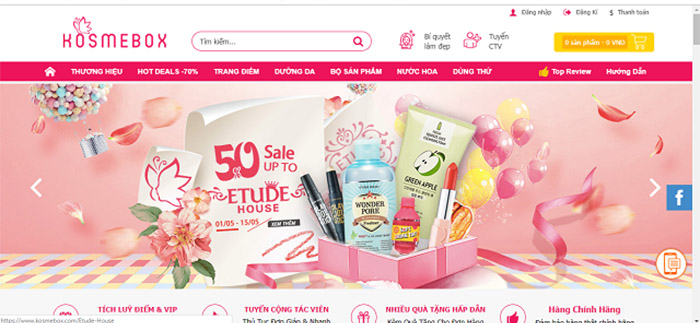 Kosmebox được biết đến là một trong các trang web bán mỹ phẩm chất lượng uy tín chuyên cung cấp những sản phẩm chính hãng đến từ Hàn Quốc