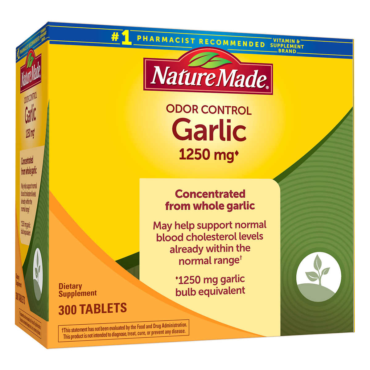 Tinh dầu tỏi Nature Made Odor Control Garlic 1250mg của Mỹ được chiết xuất từ tỏi tươi