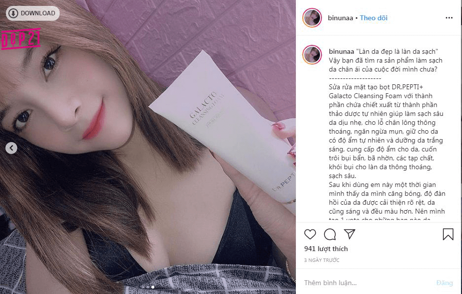 Review sữa rửa mặt của Dr.Pepti+