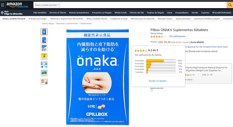 Viên giảm mỡ bụng Onaka của Nhật review trên Amazon