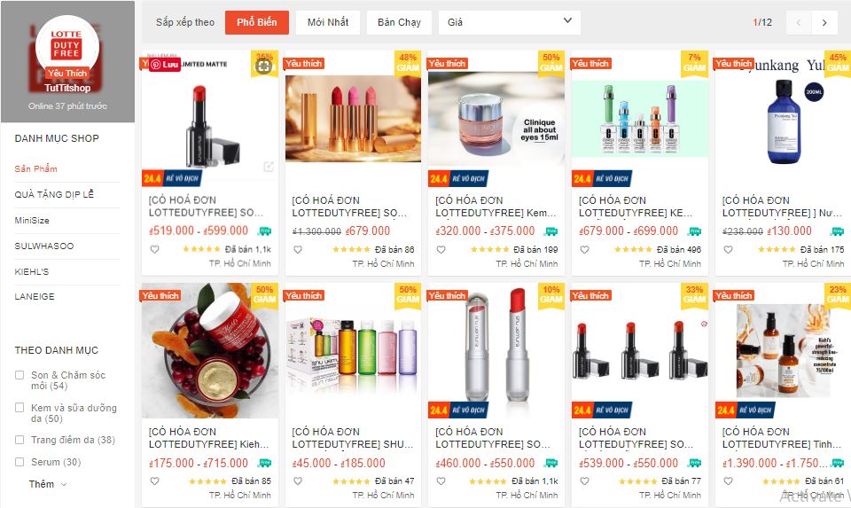 shop bán mỹ phẩm hàn uy tín