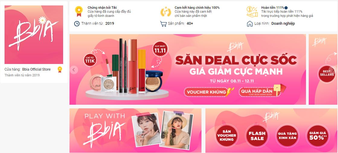 shop mỹ phẩm uy tín trên shopee