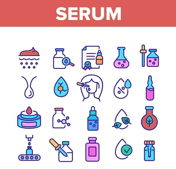 Nên sử dụng các loại biểu tượng thể hiện công dụng của serum vào thiết kế