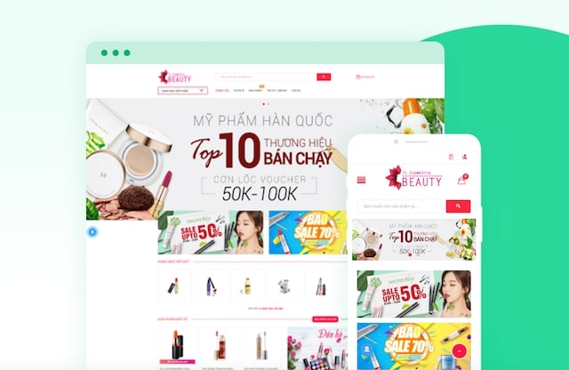 Thiết kế website bán mỹ phẩm TL-cosmetics
