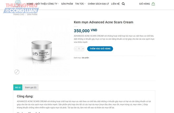 Kem mụn Advanced Acne Scars Cream thì được công ty này mô tả công dụng là loại bỏ mụn ưu việt theo cơ chế tiêu diệt vi khuẩn gây mụn có hại