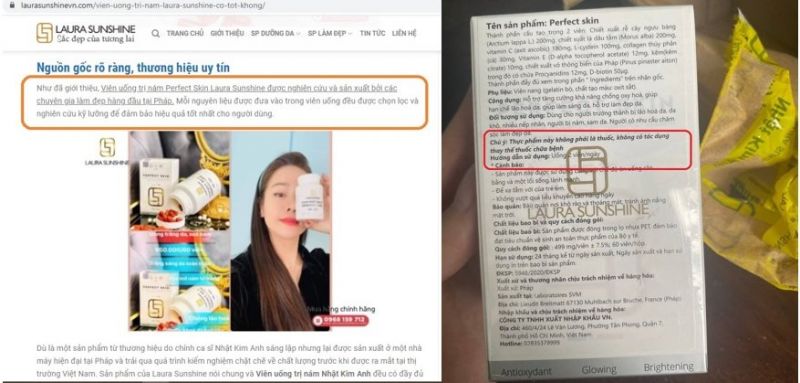 Thông tin trên mạng internet khác thông tin trên bao bì sản phẩm khiến chị Đặng Thị H.