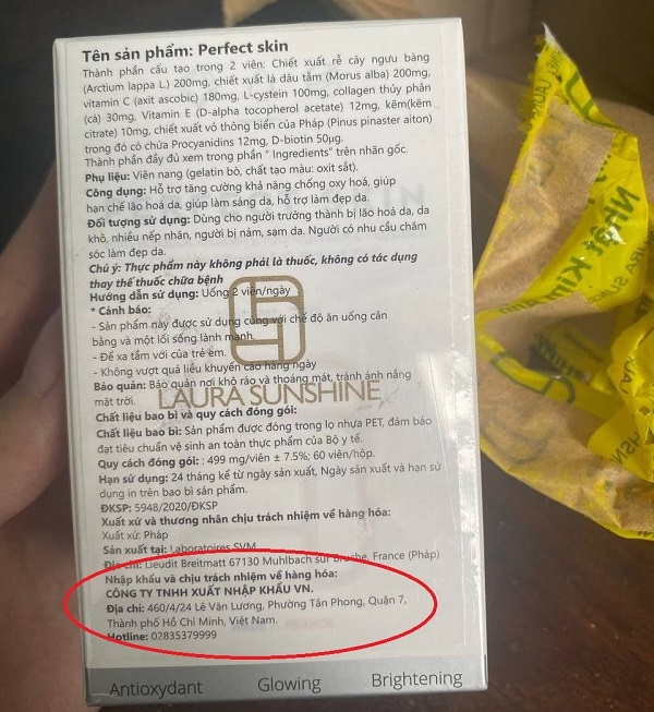 Tuy bao bì sản phẩm thể hiện đơn vị chịu trách nhiệm hàng hóa là công ty khác