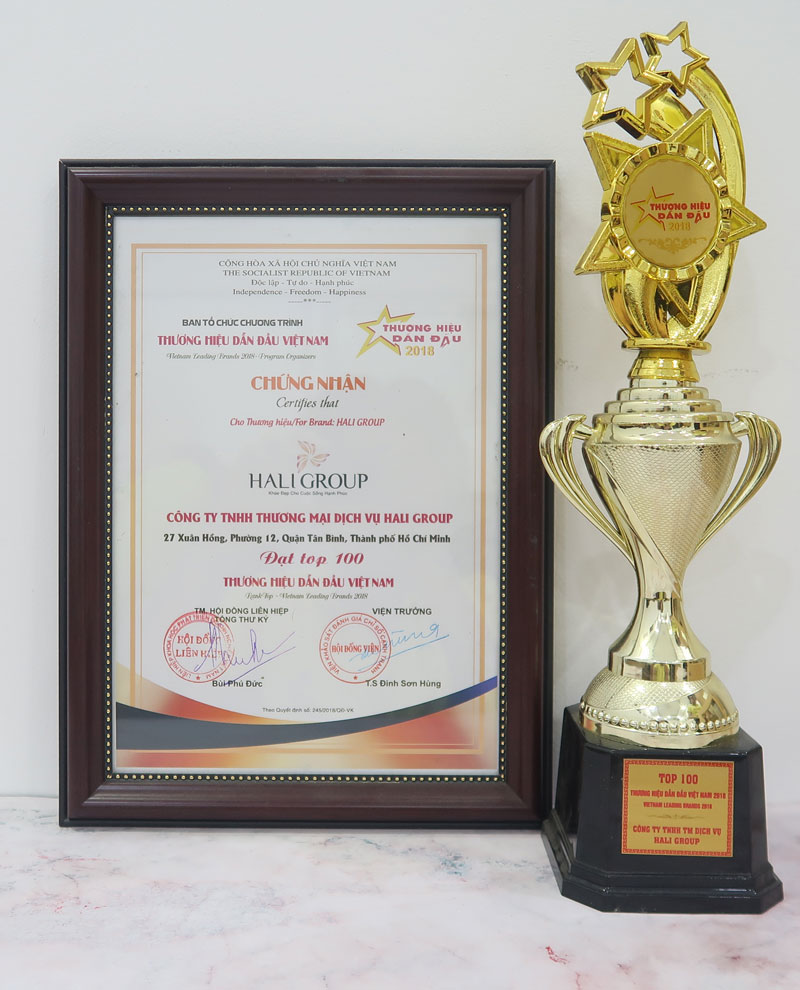 Hali Group vinh dự được nhận thương hiệu top 100 thương hiệu dẫn đầu việt nam
