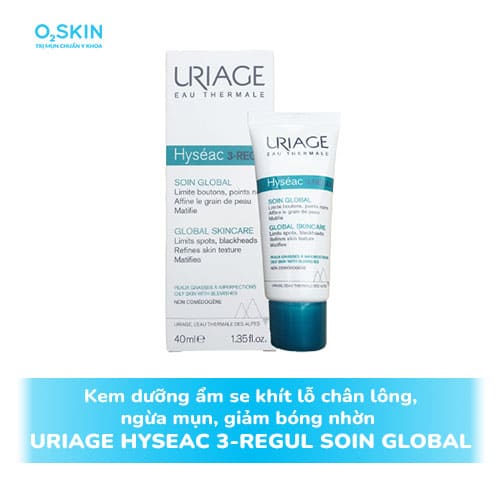 Kem dưỡng ẩm se khít lỗ chân lông,ngừa mụn, giảm bóng nhờn Uriage Hyseac 3-Regul Soin Global
