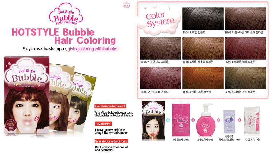 Dầu gội nhuộm tóc dạng bọt Bubble Hair Coloring 