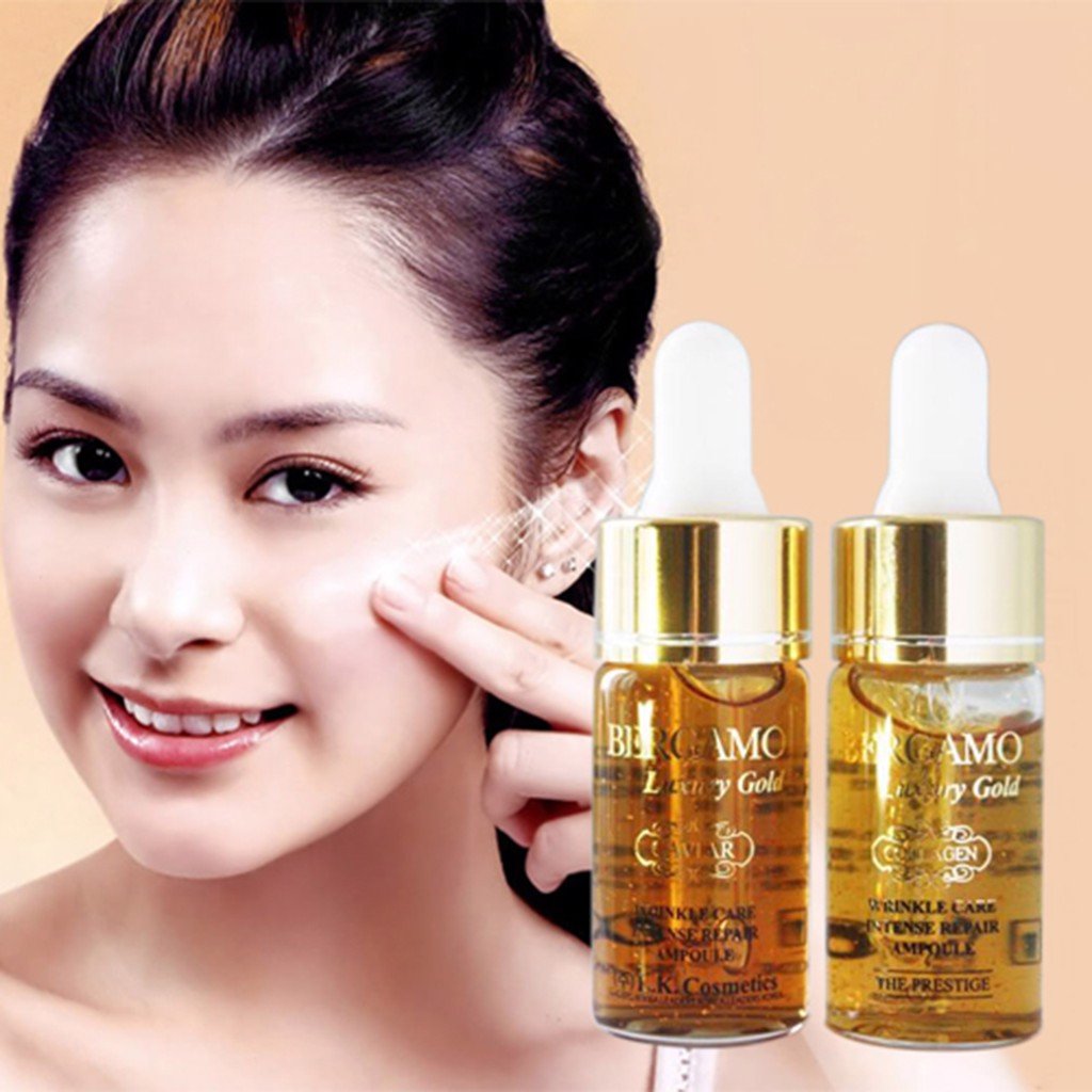 review Tinh chất phục hồi Bergamo Luxury Gold Serum vàng 24k Collagen & Caviar