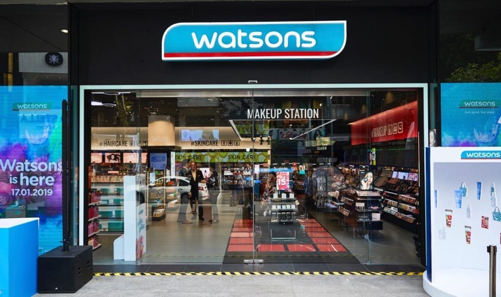 Cửa hàng Watsons có mặt trên hầu hết các quốc gia châu Á
