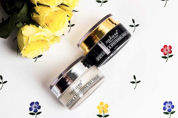 Bộ đôi kem nám Sakura đều được chiết xuất 100% thảo dược tự nhiên và ngọc trai