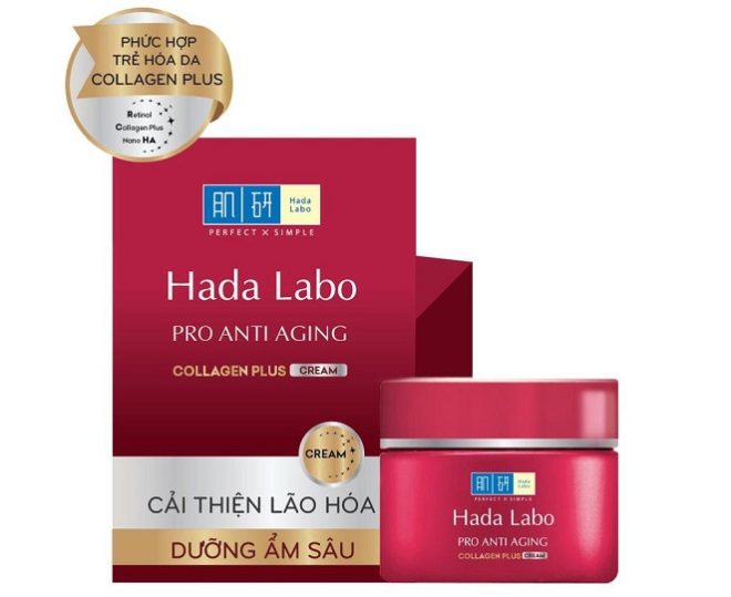 lọ kem dưỡng màu đỏ của Hada Labo