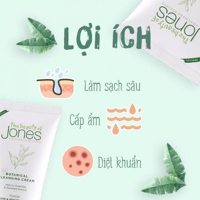 Lợi ích và công dụng của Sữa rửa mặt The beauty of Jones