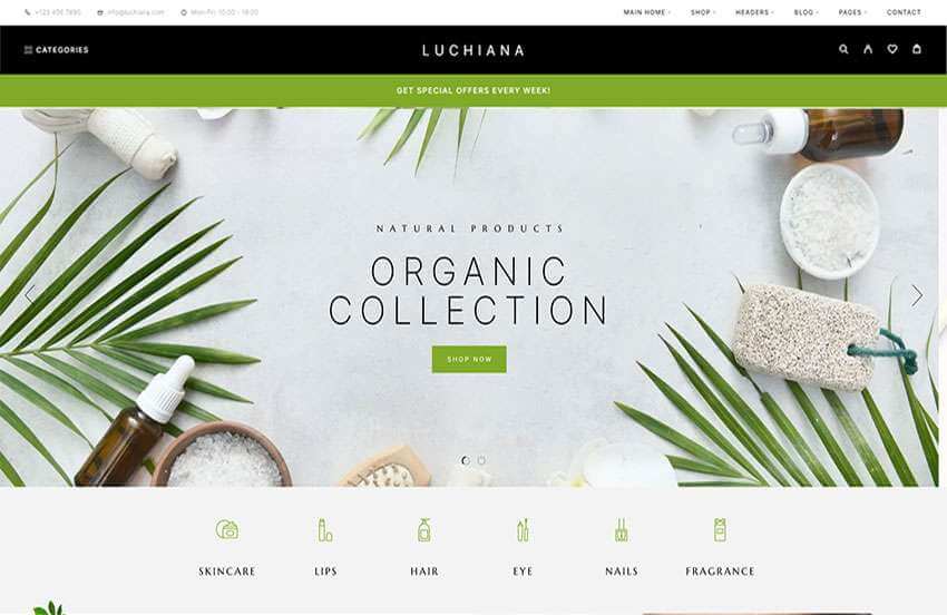 Luchiana Theme, mẫu theme wordpress rất đáng để làm website mỹ phẩm