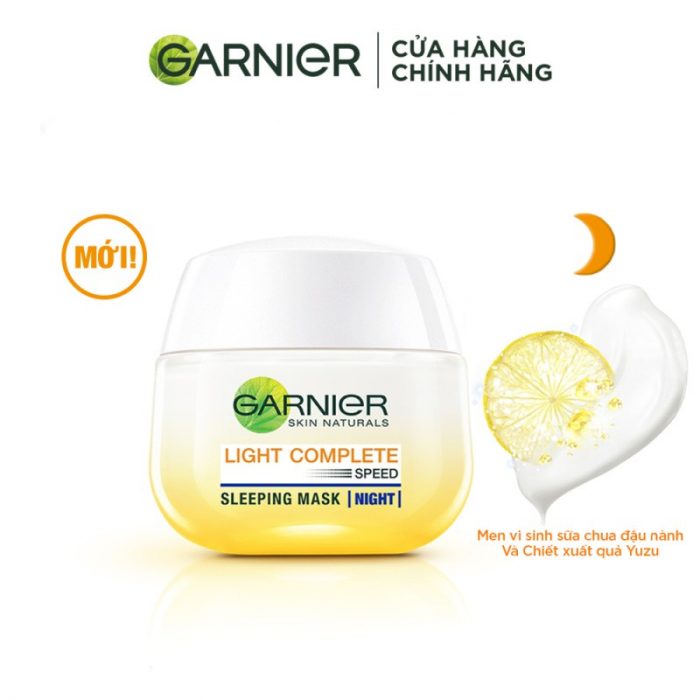 Mặt nạ ngủ dưỡng đêm tinh chất sữa chua sáng da Garnier Light Complete Yoghurt Sleeping Mask 18ml