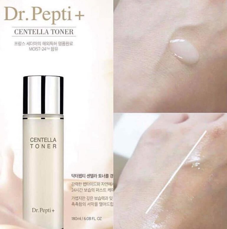 Toner Dr Pepti giúp làm sạch làn da từ sâu bên trong giúp lấy đi các lớp bụi bẩn, bã nhờn còn sót lại sau khi tẩy trang và rửa mặt.