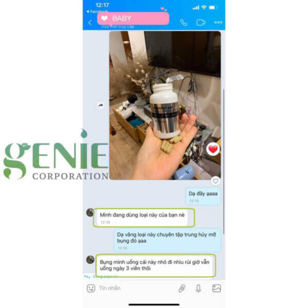 review viên hủy mỡ bụng genie