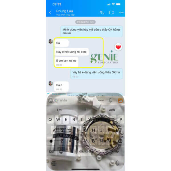review viên uống giảm mỡ bụng genie