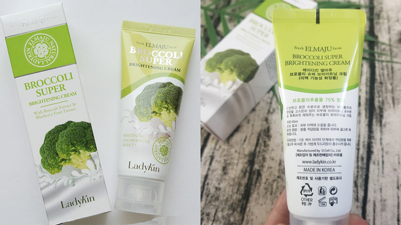 Kem dưỡng da bông cải xanh Ladykin có thành phần an toàn, không chất độc hại