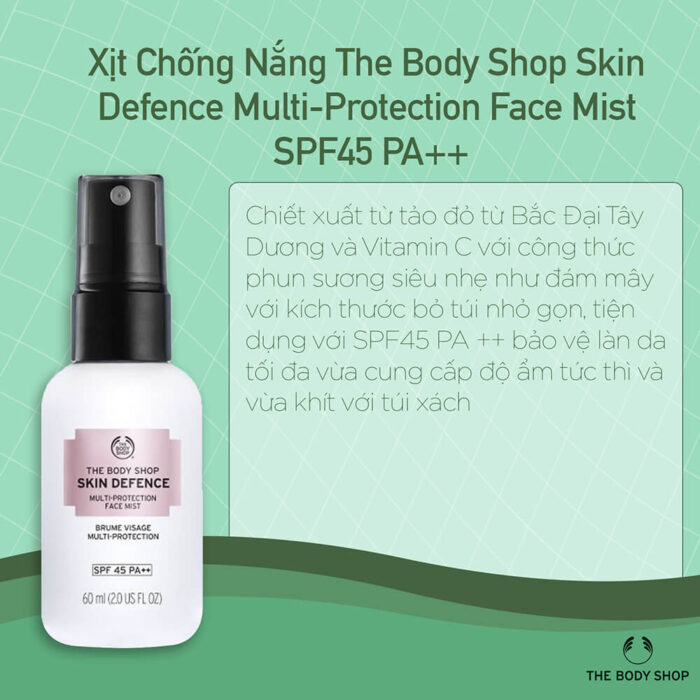 Xịt Chống Nắng The Body Shop Skin Defence Multi-Protection Face Mist SPF45 PA++