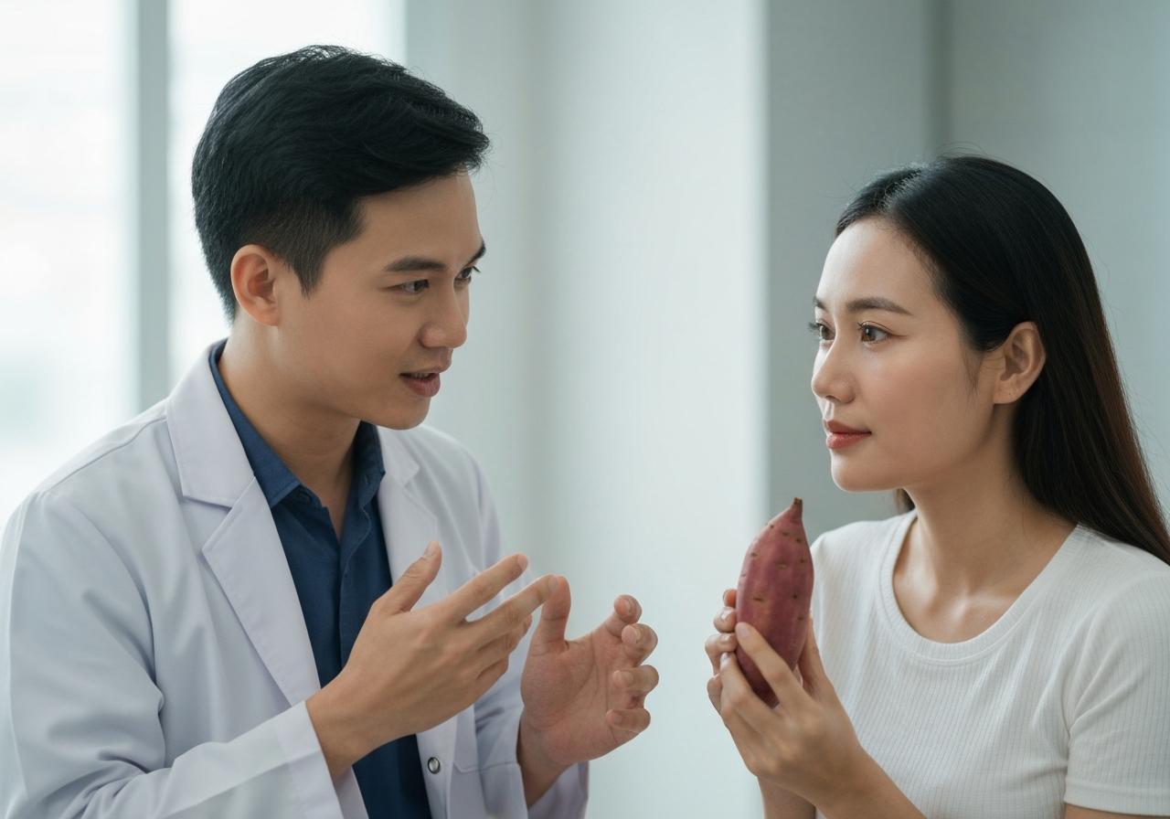 cắt mí ăn khoai lang được không